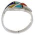Multicolor Inlay Southwest Sterling Silver Ring Size 7-1/2 WX41188
